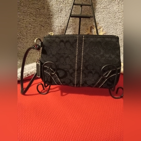 Coach Handbags - Black Coach Wristlet EUC
